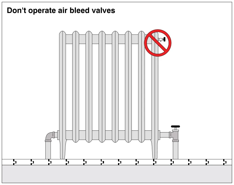 Don't operate air bleed valves